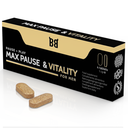 BLACKBULL BY SPARTAN - MAX PAUSE E RETARDANTE DE VITALIDADE PARA HOMENS 4 CÁPSULAS