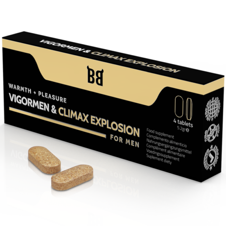 BLACKBULL BY SPARTAN - VIGORMEN & CLIMAX EXPLOSION MAIOR PRAZER PARA HOMENS 4 CÁPSULAS