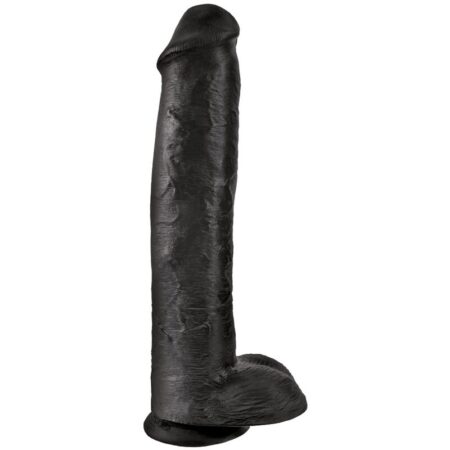 KING COCK - PÉNIS REALÍSTICO COM BOLAS 34.2 CM PRETO