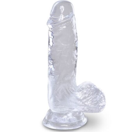 KING COCK - CLEAR PÉNIS REALÍSTICO COM BOLAS 10.1 CM TRANSPARENTE