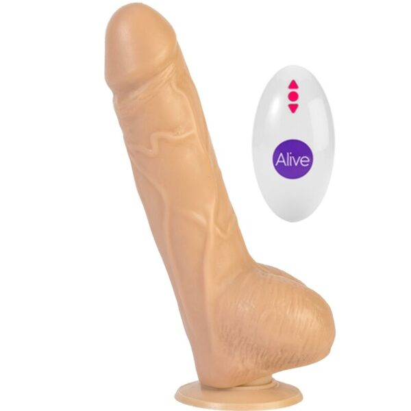 ALIVE - VIBRADOR DE PÉNIS MARCO REALÍSTICO E CONTROLE REMOTO ROTADOR 19 CM