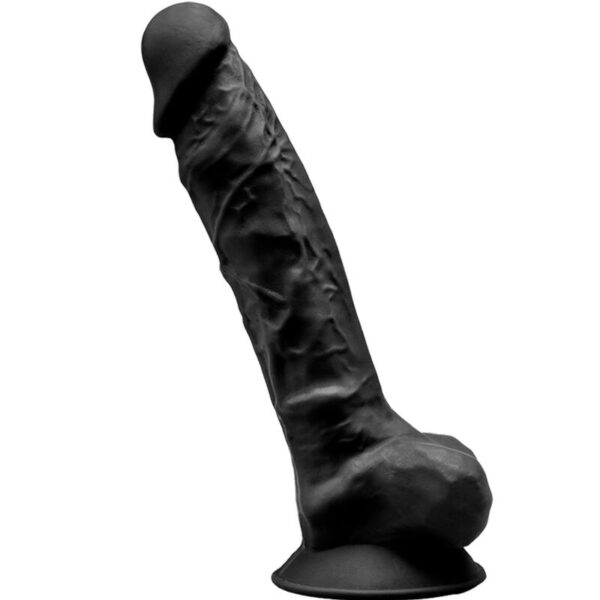 SILEXD - MODELO 1 PÉNIS REALÍSTICO PREMIUM SILEXPAN SILICONE PRETO 20 CM