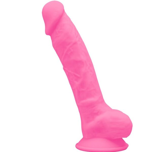 SILEXD - MODELO 1 PÉNIS REALISTA PREMIUM SILICONE SILEXPAN ROSA FLUORESCENTE 17.5 CM