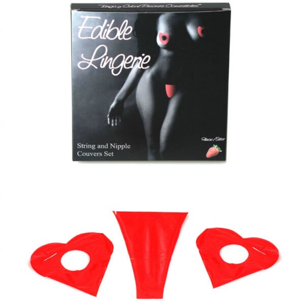 SECRETPLAY - fio dental AND EDIBLE NIPPLES COVER STRAWBERRY