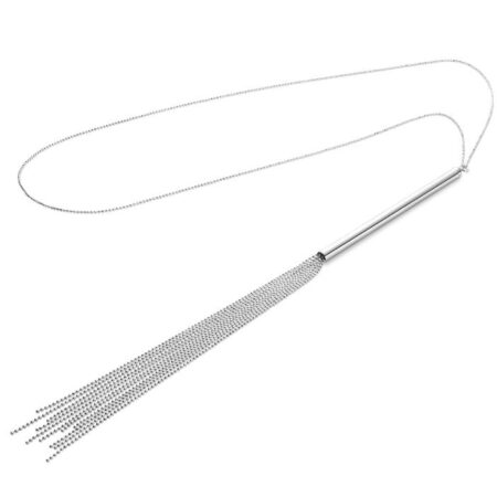 BIJOUX - MAGNIFIQUE COLAR / CHICOTE DE CORRENTE DE METAL PRATA