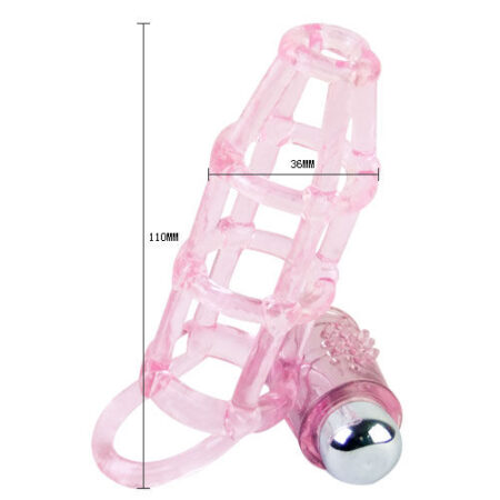 BAILE - CAPA E ANEL DE SILICONE DOCE 10 RITMOS PARA O PÉNIS ROSA