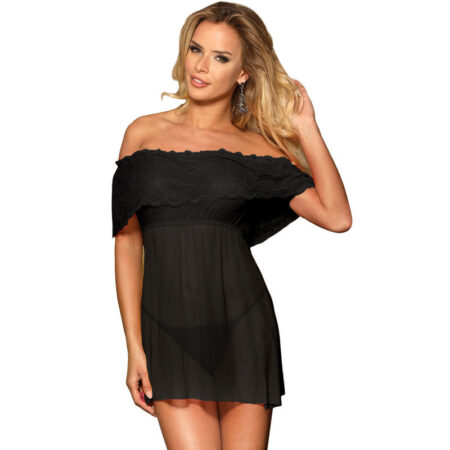 SUBBLIME DRESSES - SHORT DRESS + fio dental BLACK L / XL