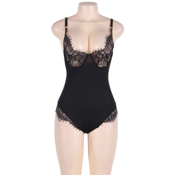 SUBBLIME QUEEN PLUS - body COM CLEARS E FRINGES PRETO