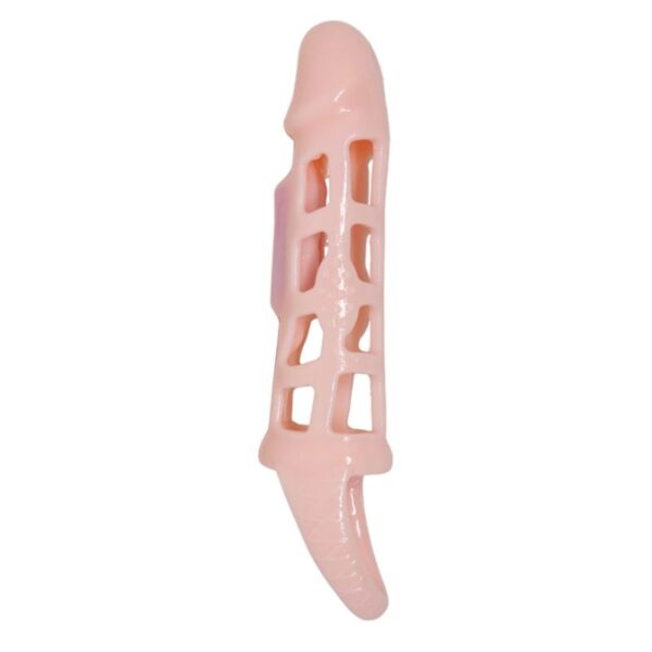 BAILE - CAPA EXTENSORA DE PÉNIS COM VIBRAO E ALA NATURAL 13.5 CM